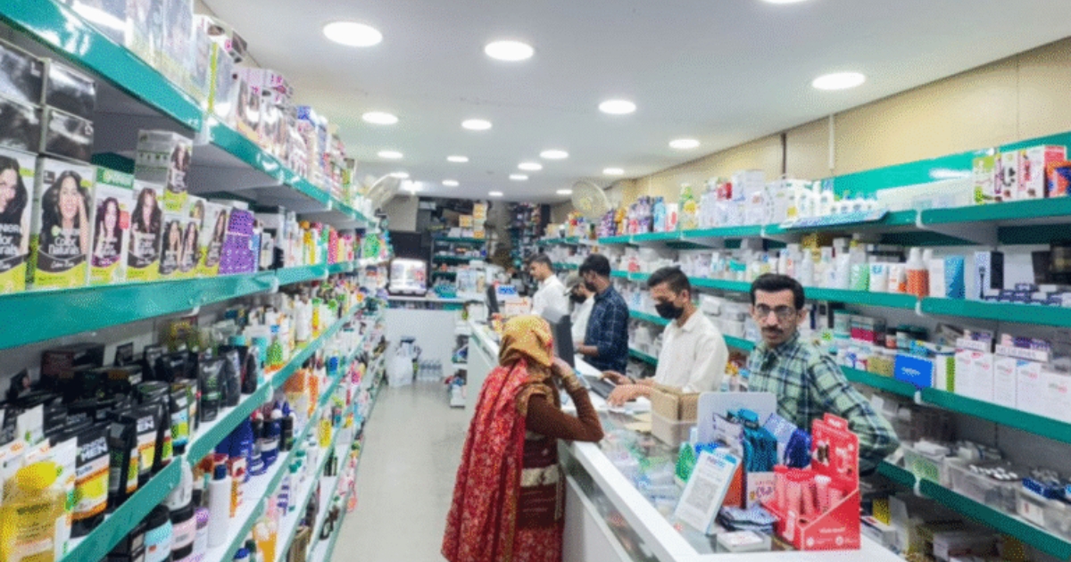 pharmacy store racks